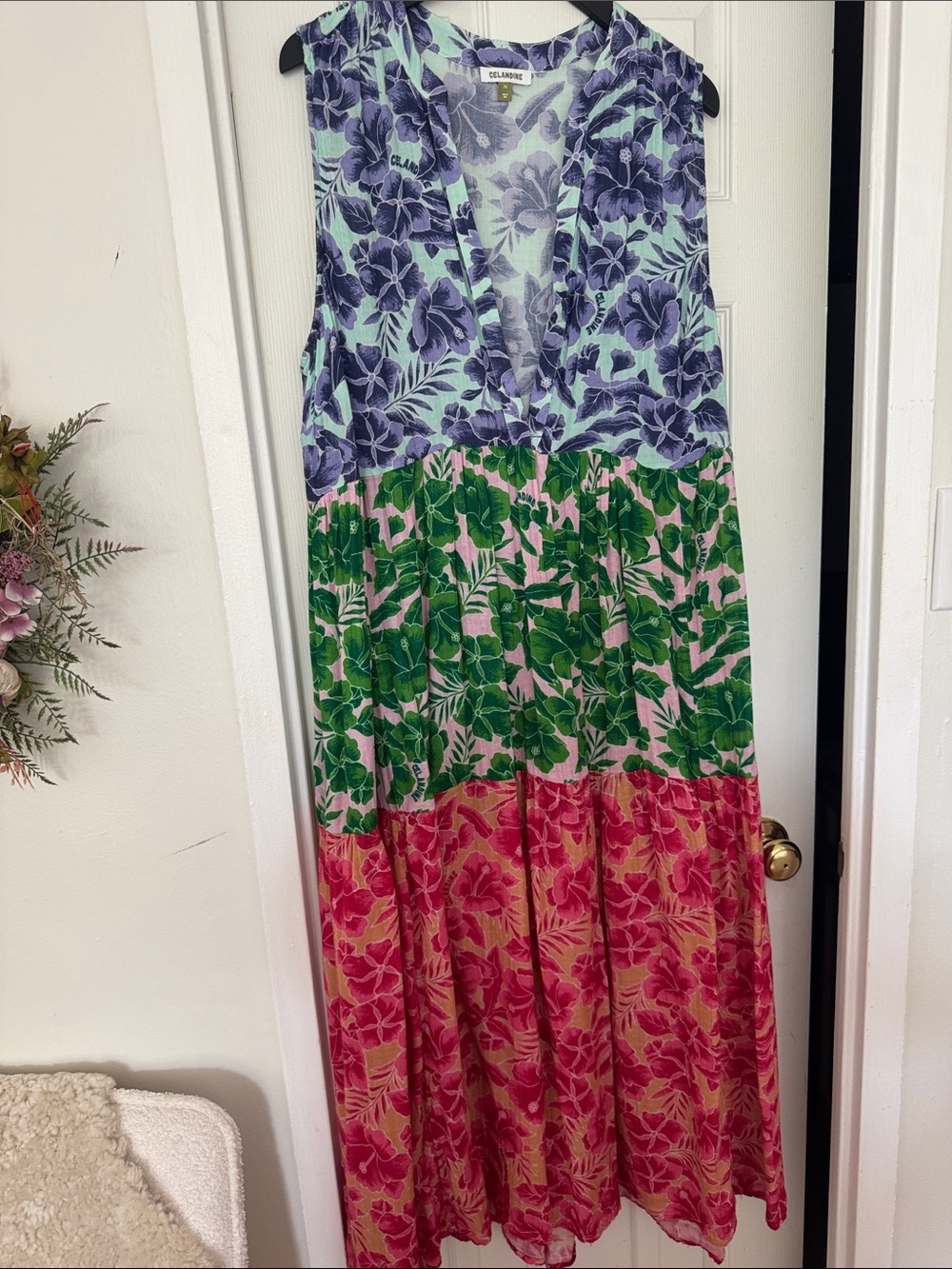 Celandine Kallie Cotton Gauze Printed Sleeveless Midi Dress from Anthropologie,